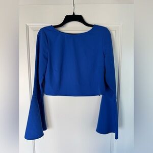 Kendall & Kylie Royal Blue Bell Sleeve Blouse